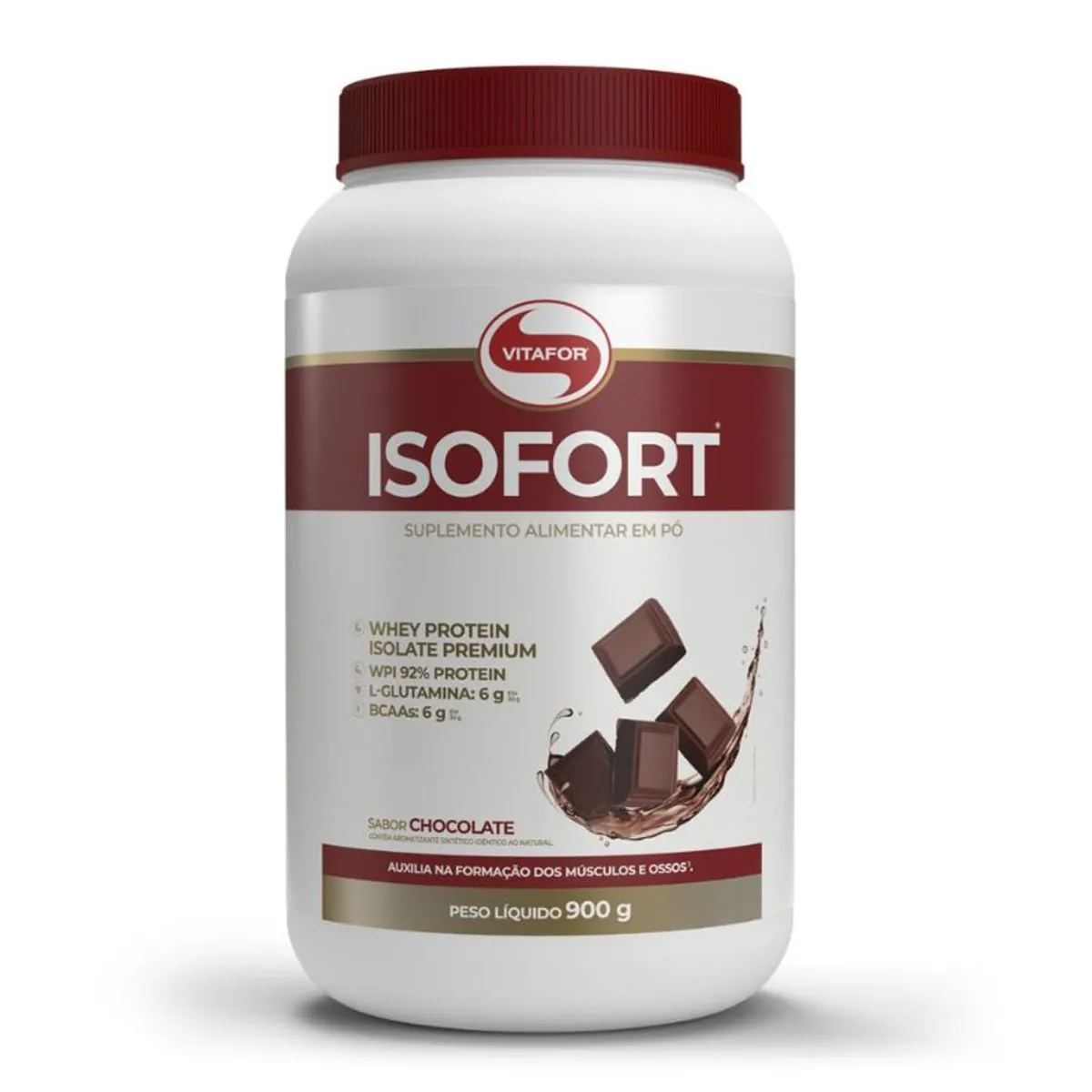 Whey Protein Sabor Chocolate Isofort Vitafor 900g