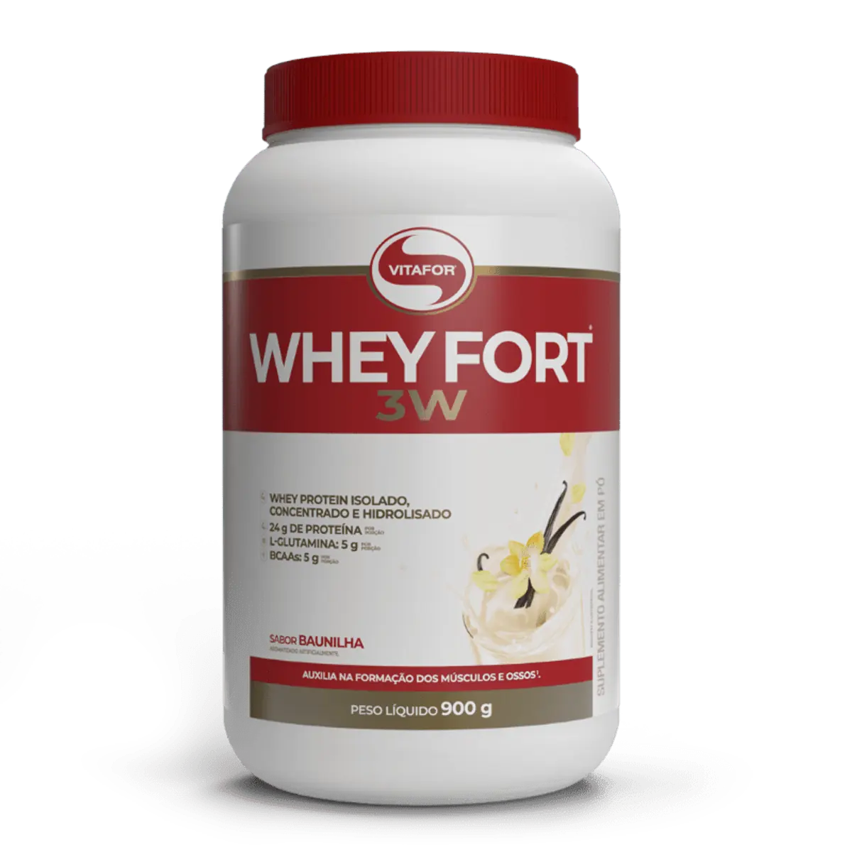 Whey Fort 3W Baunilha Vitafor 900g