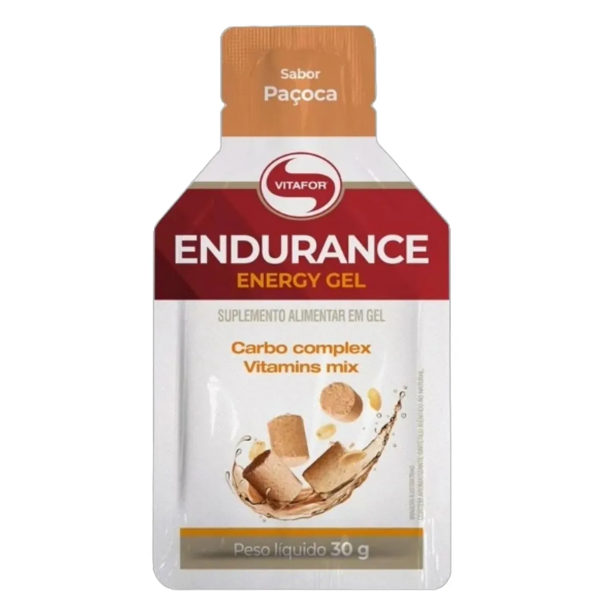 Endurance Energy Gel Paçoca Vitafor 12 Sachês De 30G