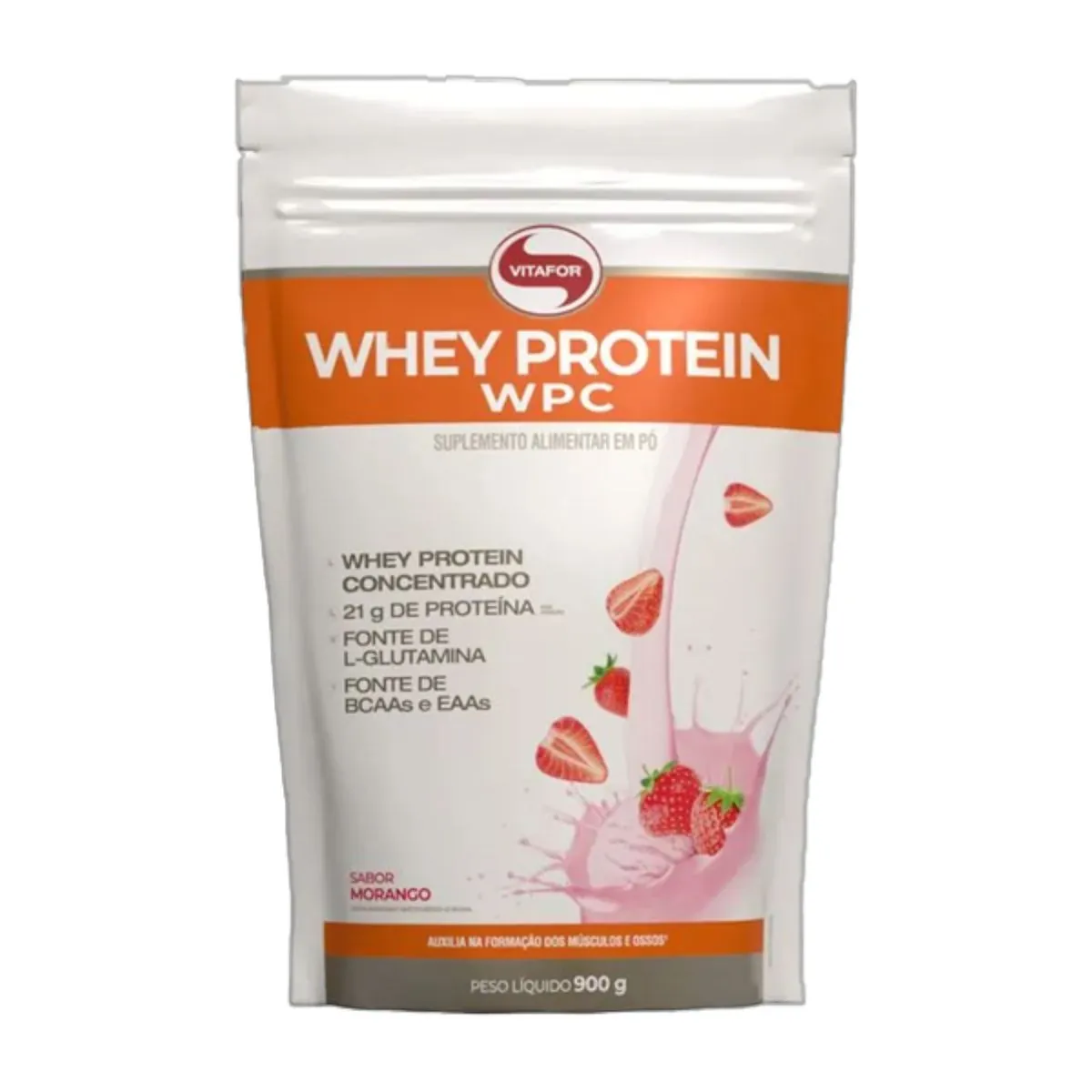 Whey Protein Wpc Pouch Morango 900g