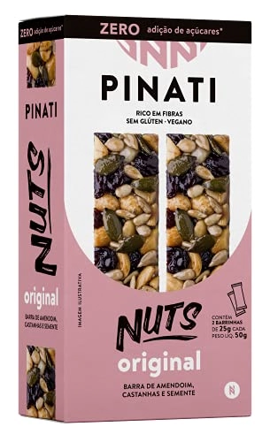 Pack Barra De Nuts Original Super Saúde Pinati Zero Caixa 50g 2 Unidades