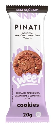 Barra de Nuts Cookies Zero Sódio Super Saúde Pinati Sweet Pacote 20g