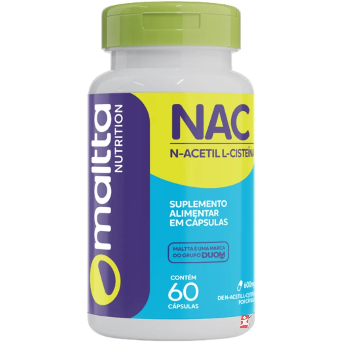 NAC 600MG ACETILCISTEÍNA N-ACETIL L-CISTEÍNA 1 AO DIA 60 CAPSULAS - MALTTA NUTRITION