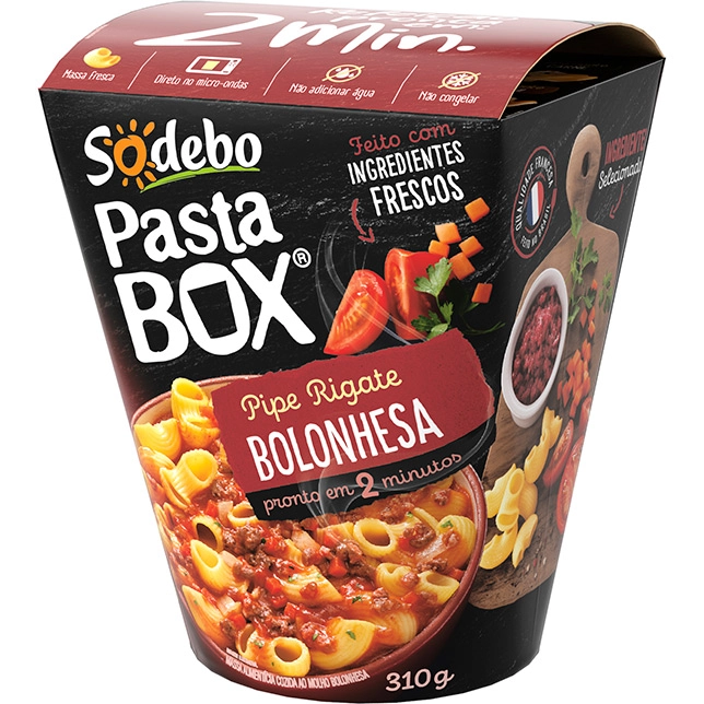 Rigate PastaBox Pipe Bolonhesa Sodebo Caixa 310g