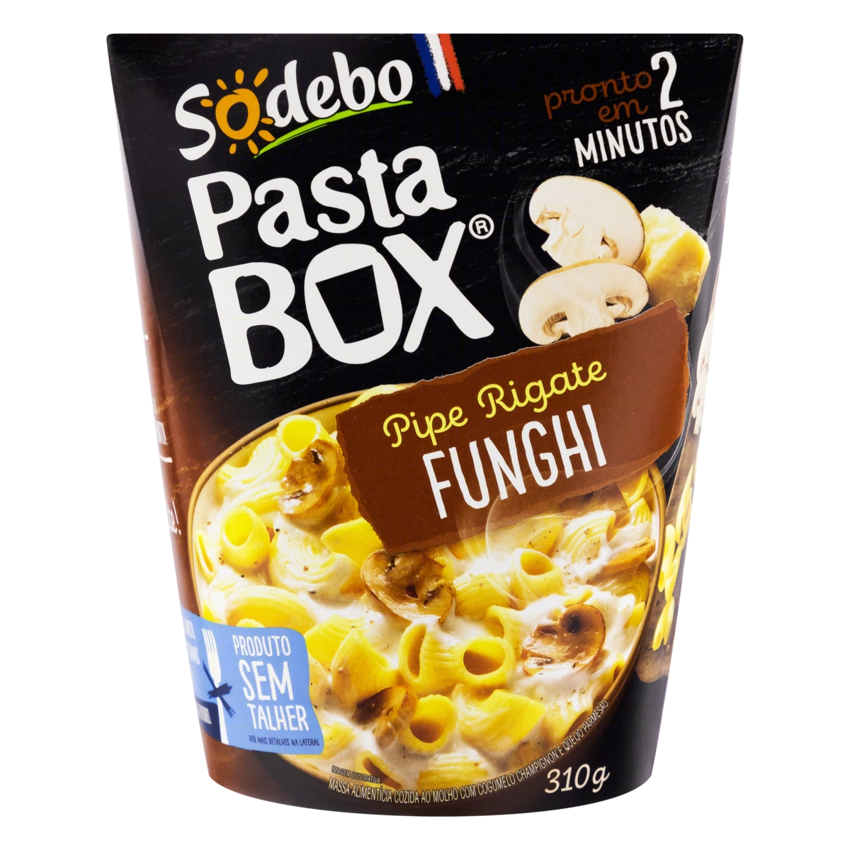 Rigate PastaBox Pipe Funghi Sodebo Caixa 310g