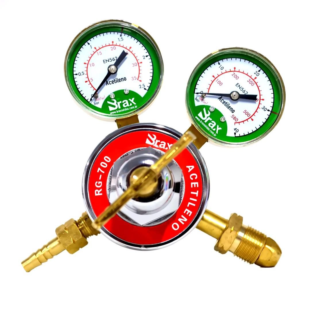 Regulador De Pressão Para Cilindro De Acetileno Linha Premium Rg-700 - Brax
