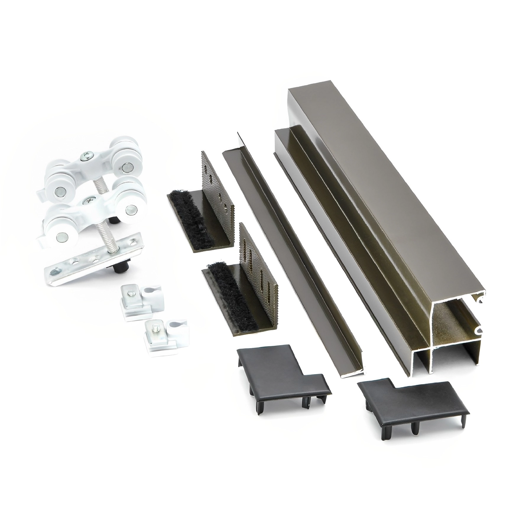 Kit para Porta de Correr Evolution 235 2m Alumínio Marrom Rodinato