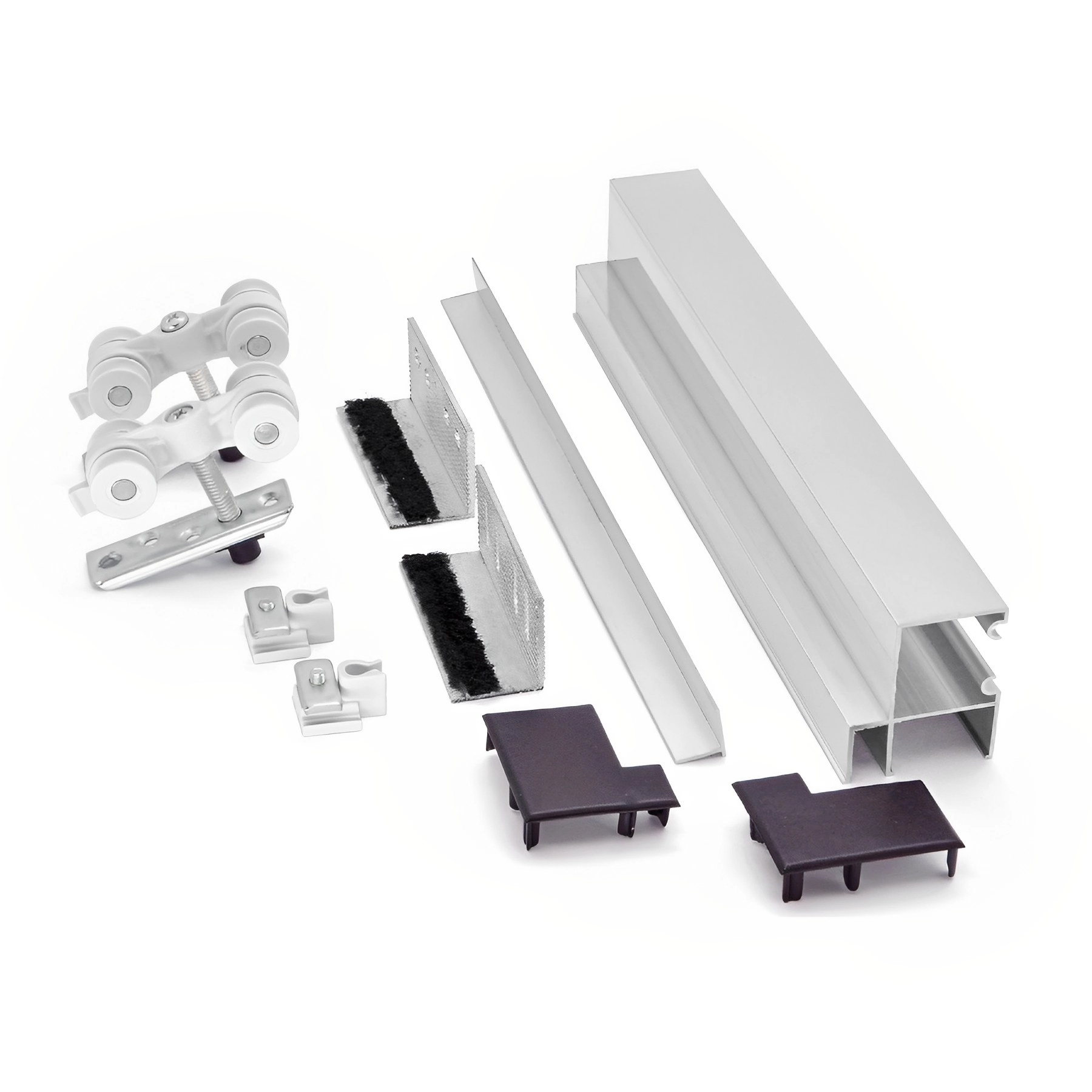 Kit para Porta de Correr Evolution 235 2m Alumínio Polido Rodinato