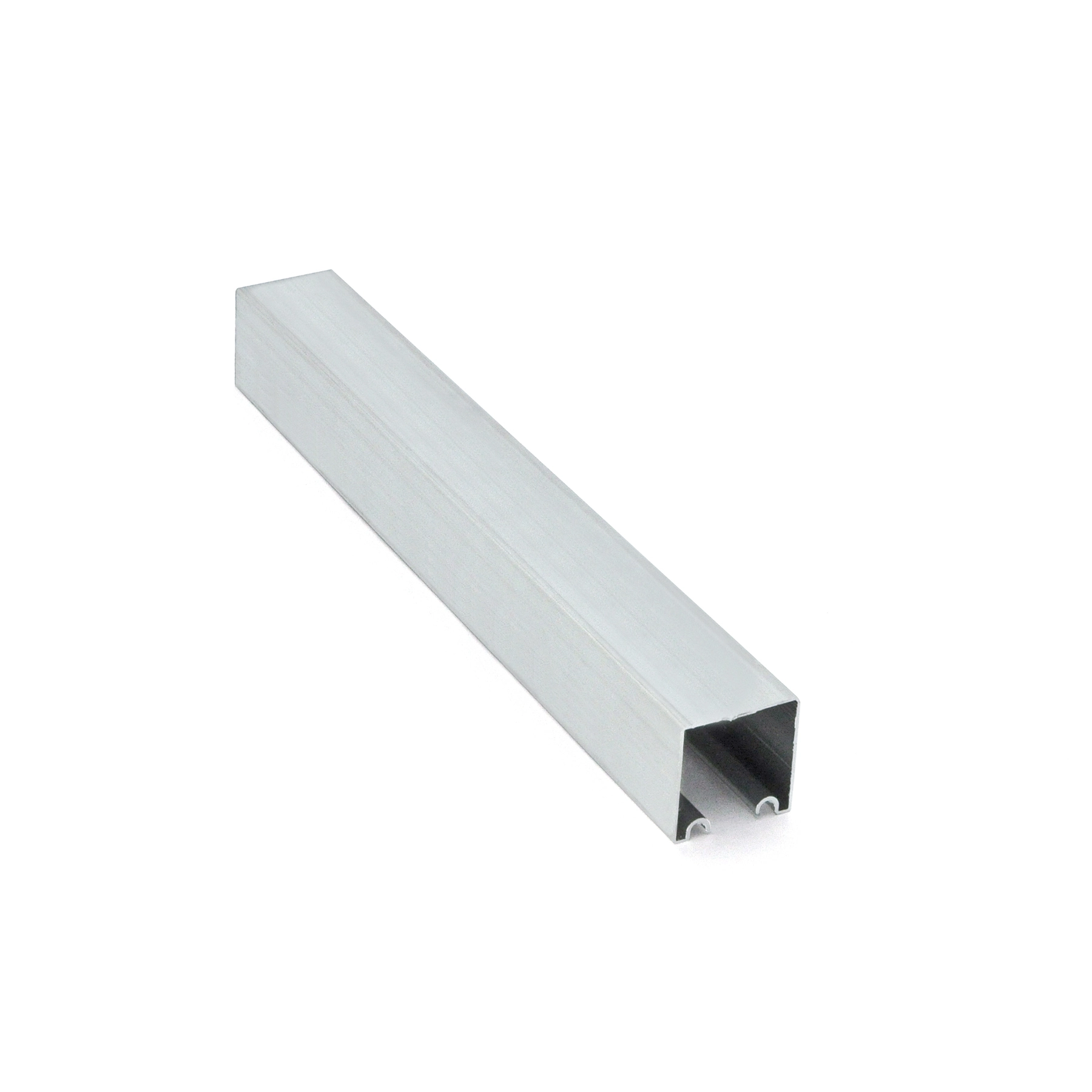 Perfil Embutir para Porta de Correr 2mx4cm Alumínio Polido Prata Rodinato