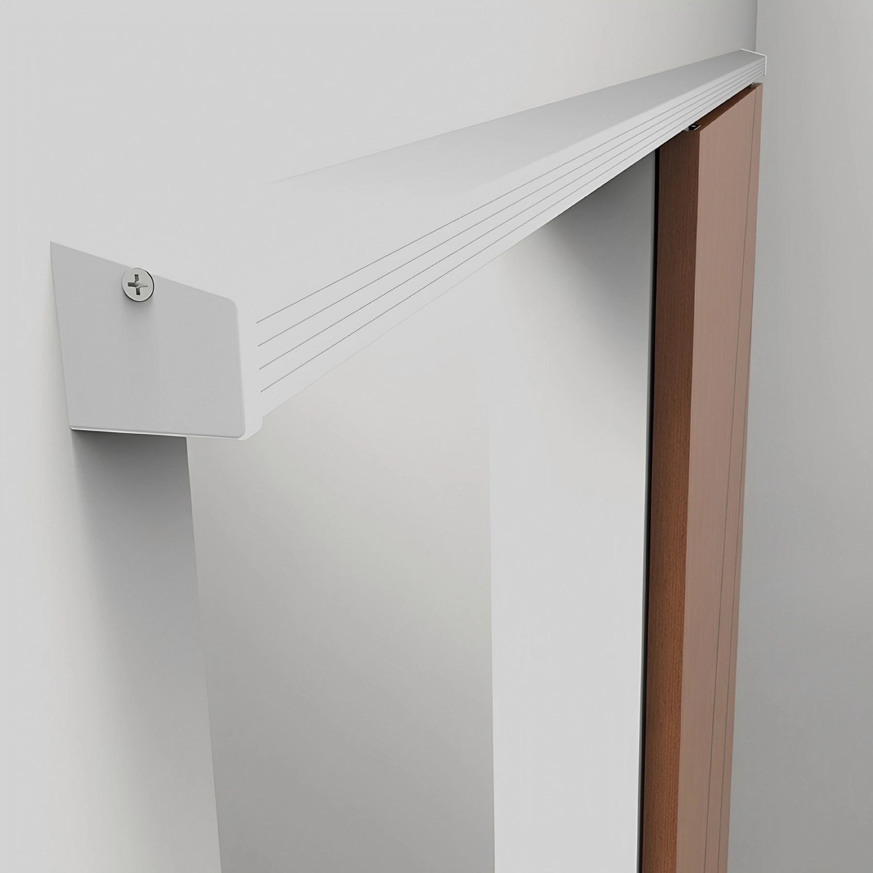 Kit para Porta de Correr Suporte Top 2m Alumínio Branco Rodinato