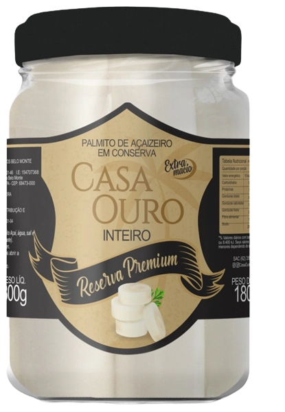 Palmito Casa Ouro Acai Tolete Premium 180g