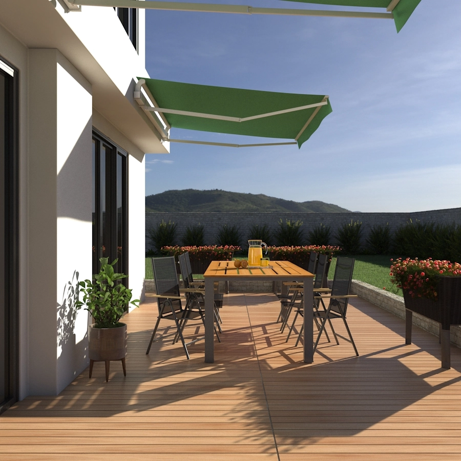 Toldo Retrátil 2,50x2,00m Tecido Verde Proteção Toldos
