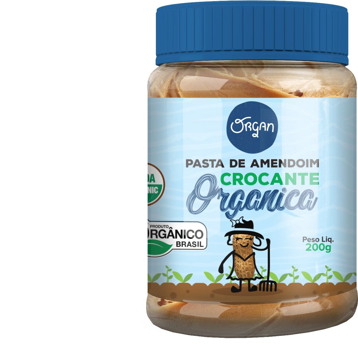 Pasta De Amendoim Crocante Orgânica Organ Pote 200g