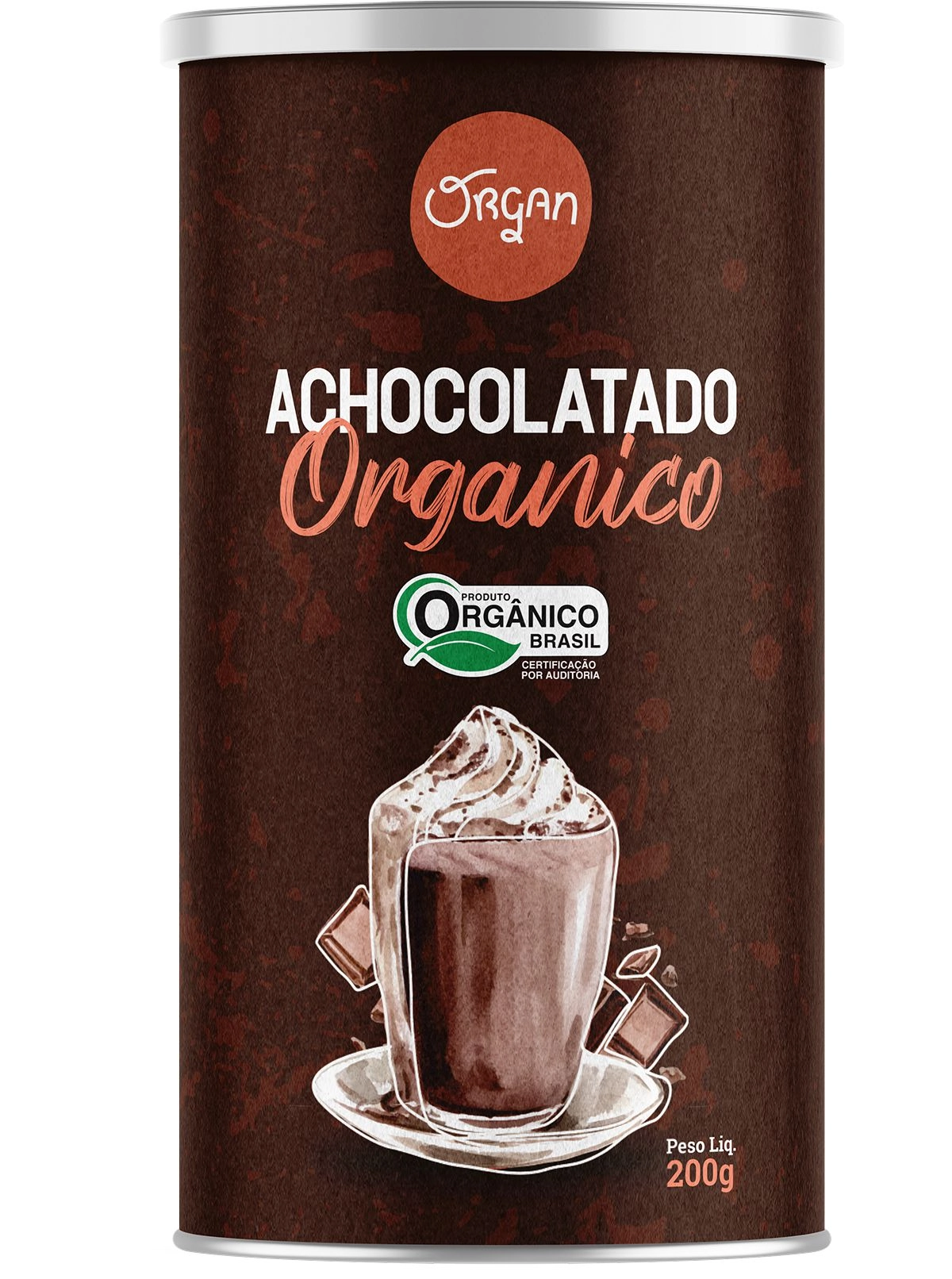 Achocolatado Pó Concentrado Orgânico Organ Sachê 200g