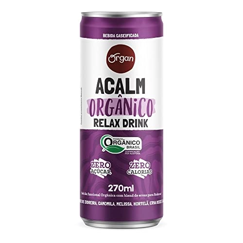 Bebida Gaseificada Orgânica Zero Açúcar Organ Acalm Relax Drink Lata 270ml