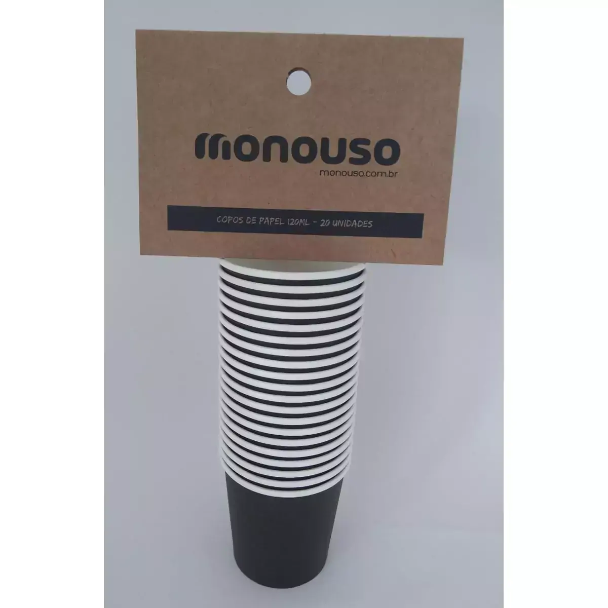 Copo de Papel Preto 120ml com 20 Unidades