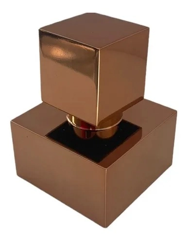 Acabamento Para Registro Samer Metais Quadrado 1.1/2 Rose Gold Estria Deca 50mm