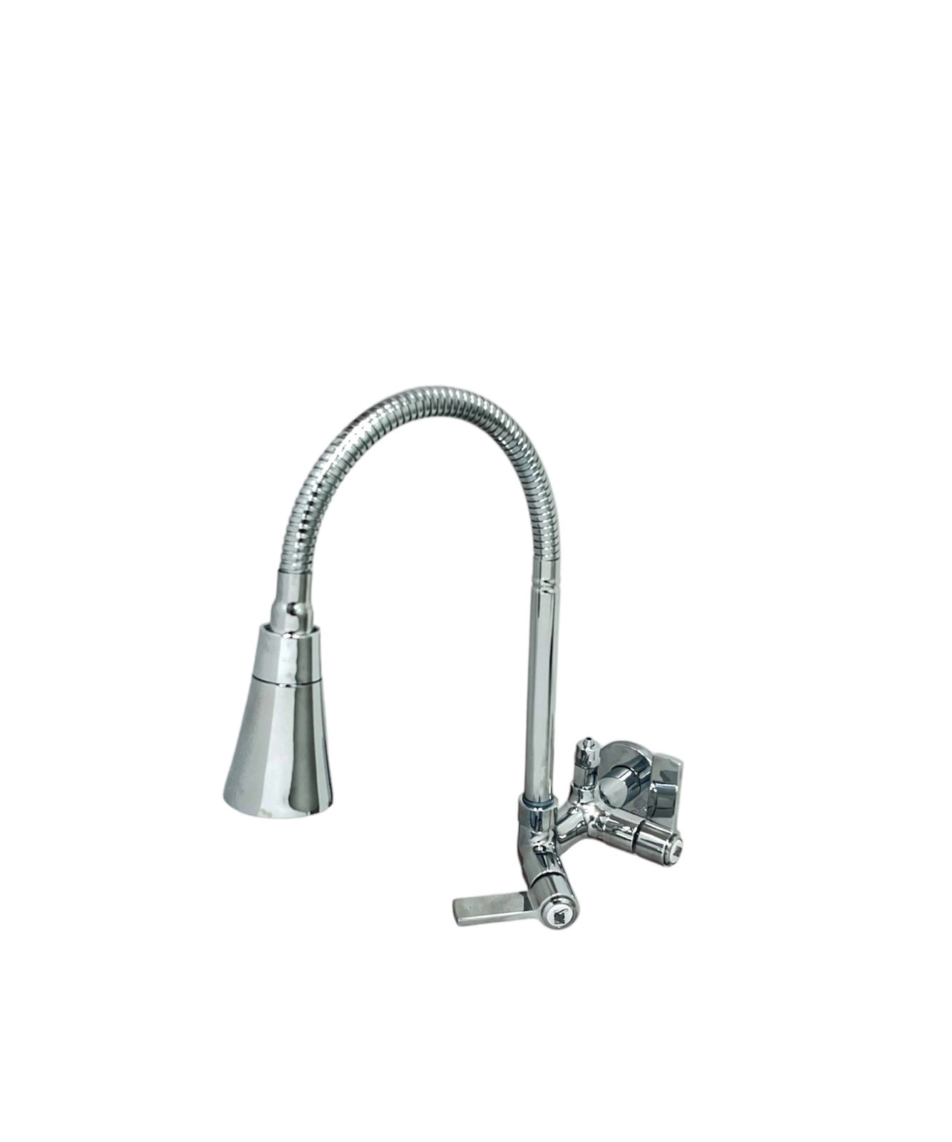 Torneira Flexivel De Parede Samer Metais Com Saída Para Purificador De Agua 1/4 Tubo Dois Jatos 5/8