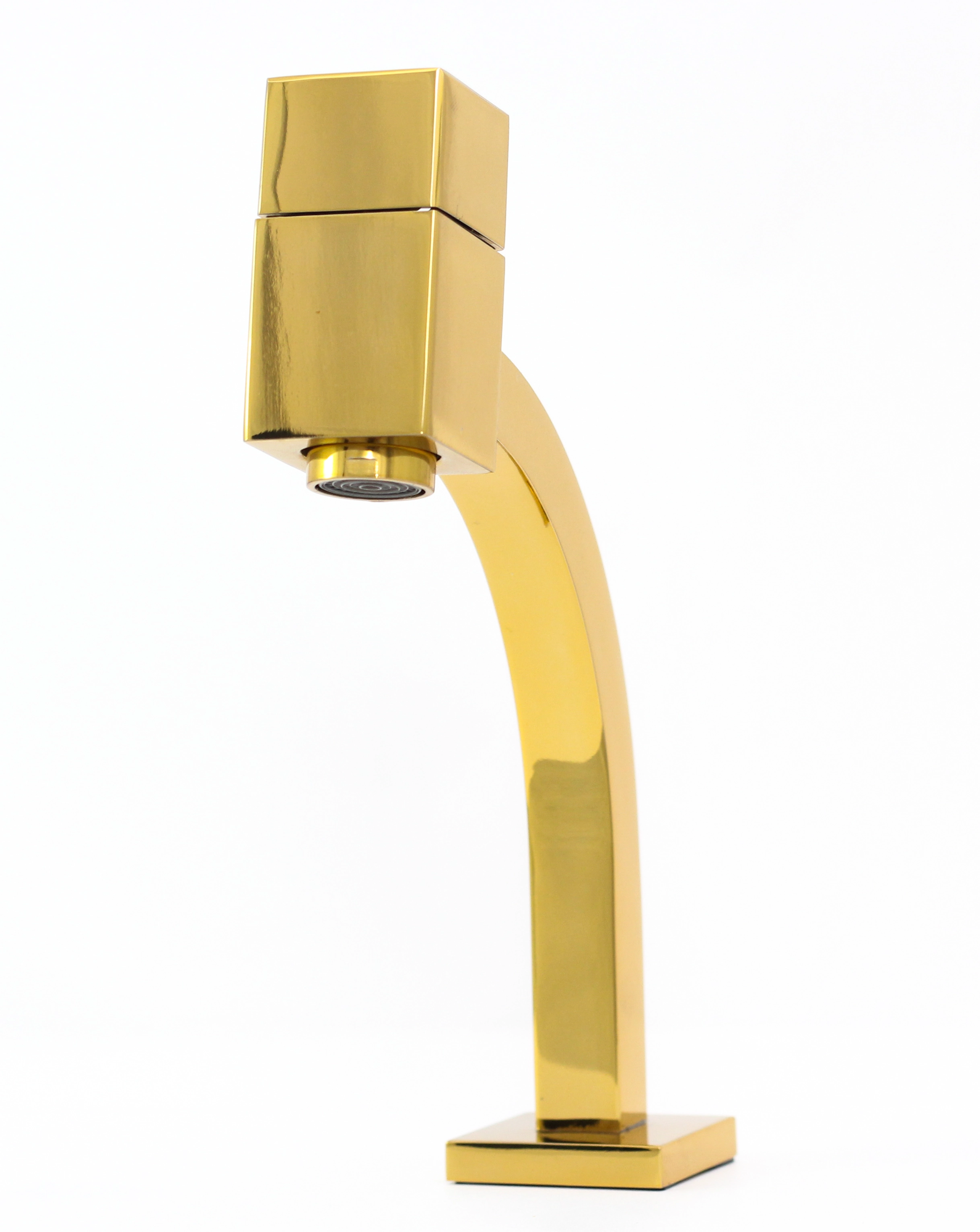 Torneira Link Lavatorio Quadrada Baixa Dourado Metal