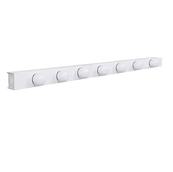 Arandela Camarim 7 Lâmpadas 83cm Alumínio Branco Com Botão Rl