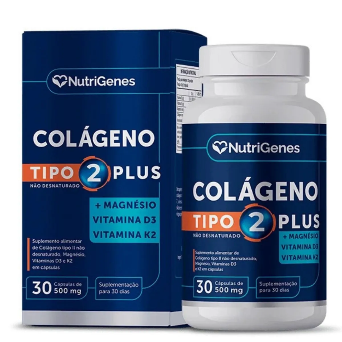 Colágeno Tipo2 Plus + Vit D 3 + Vit K2 + Magnésio