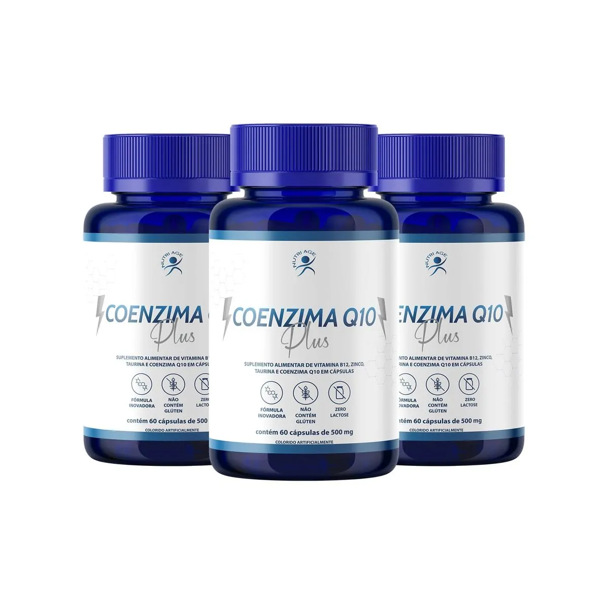 Coenzima Q10 Ubiquinol 100mg + Taurina 300 Cáps 5 Frascos Nutriage