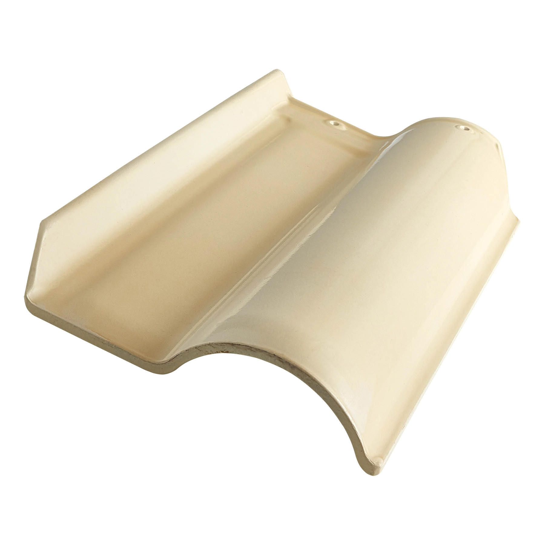 Telha Cerâmica Americana Esmaltada Cerâmica 25x41,5cm 1 Face Marfim Temax