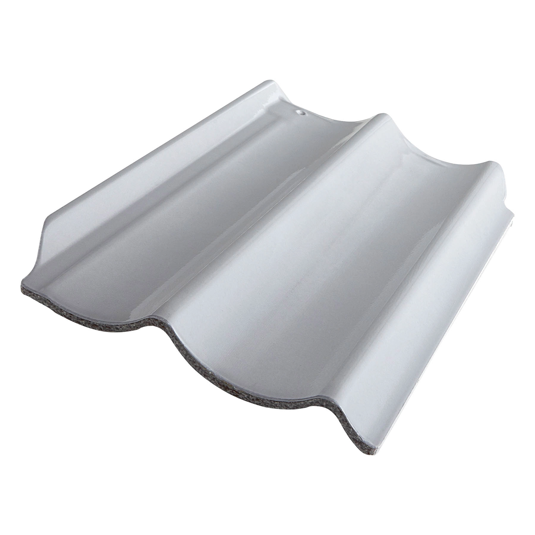 Telha Cerâmica Oriental Esmaltada 43,3x27cm Cinza Temax