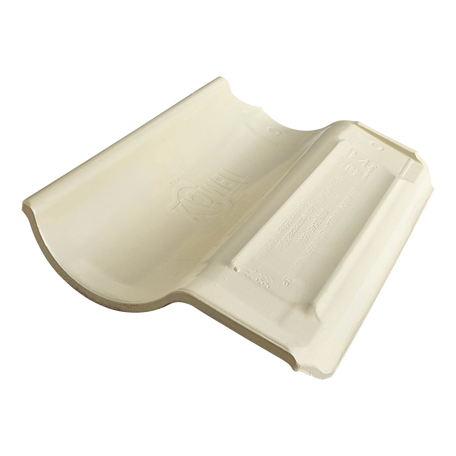 Telha Cerâmica Americana Dupla Face Esmaltada 25x41,5cm Marfim Temax