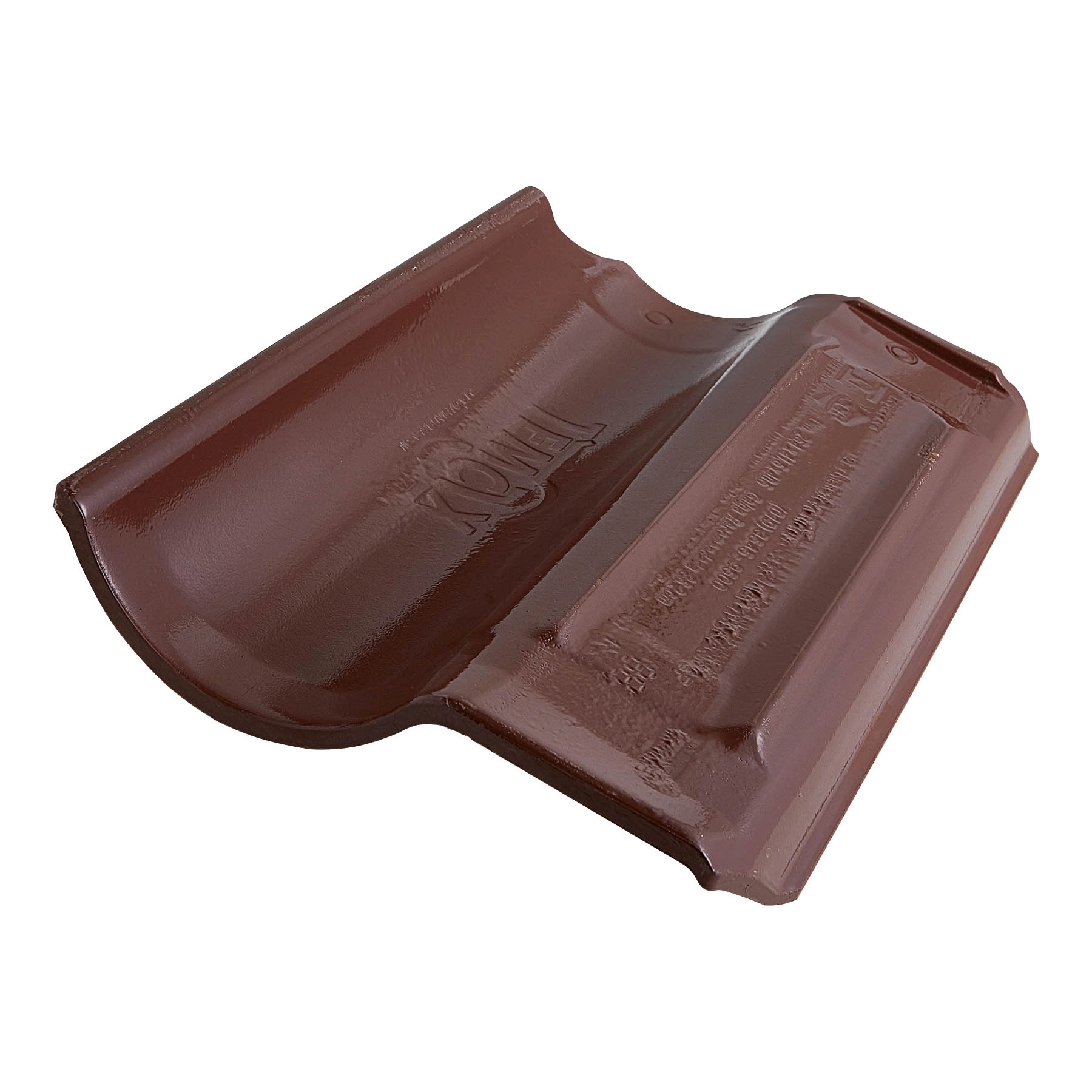 Telha Esmaltada Americana Dupla Face 42x25cm Marrom Temax
