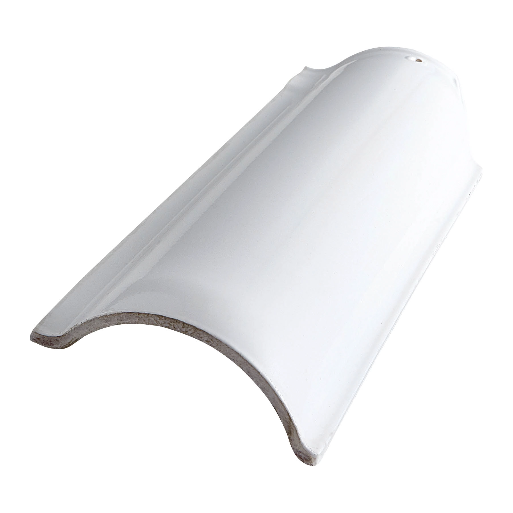Meia Telha Cerâmica Esmaltada 14x41,5cm Branco Temax