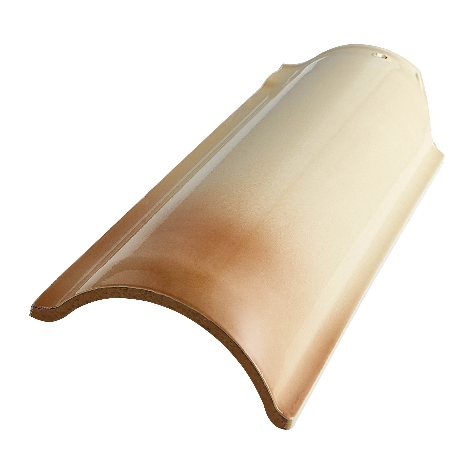 Meia Telha Cerâmica Esmaltada 14x41,5cm Marrom Temax