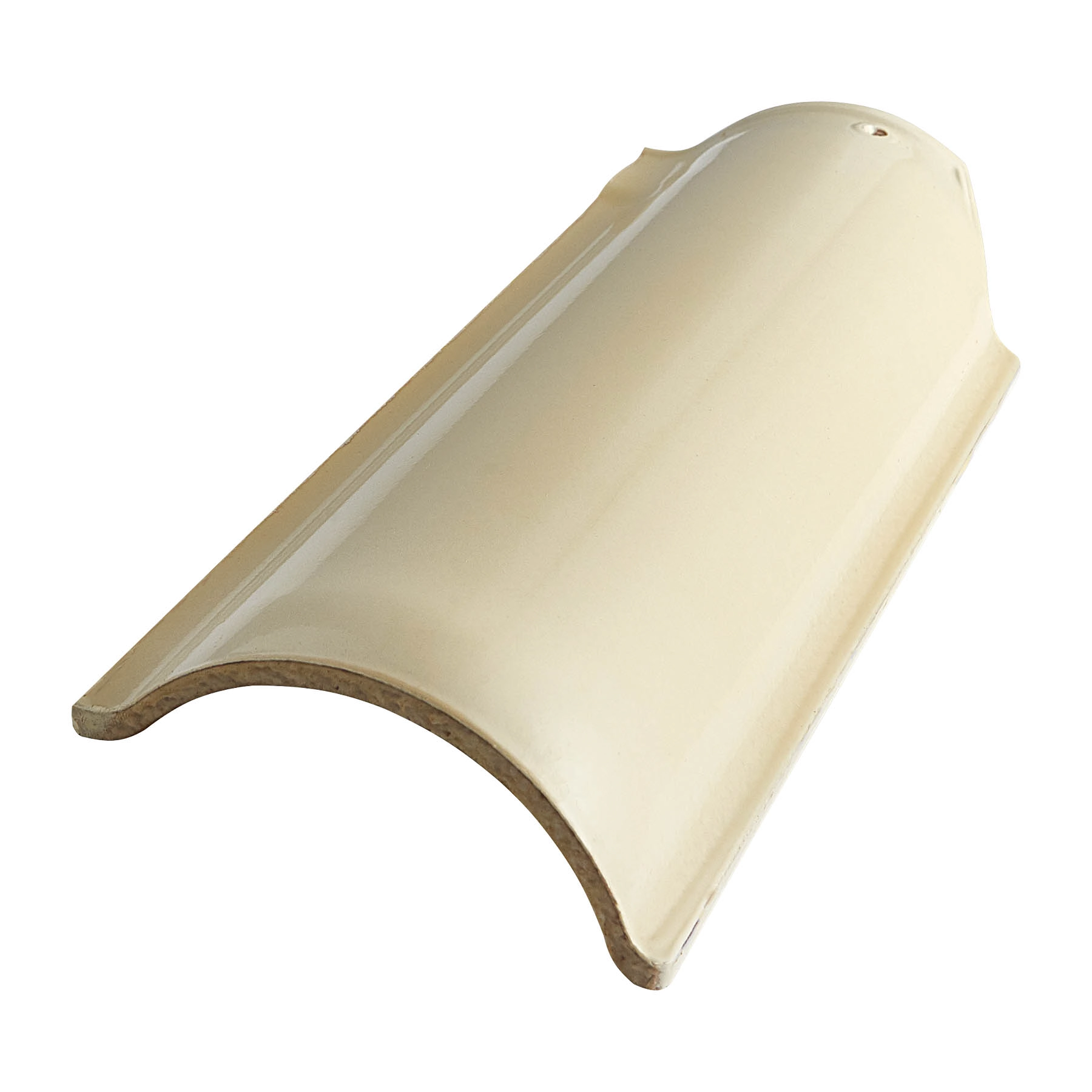 Meia Telha Cerâmica Esmaltada 14x41,5cm Marfim Temax