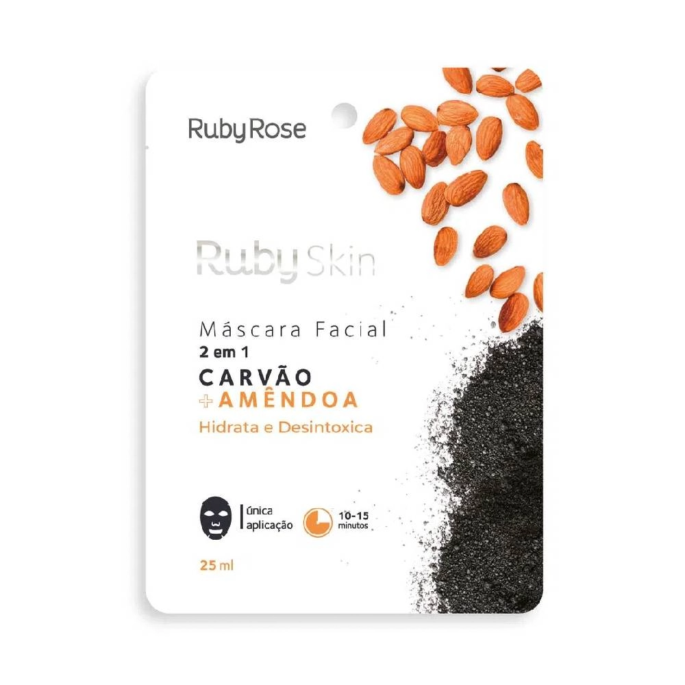 Mascara Facial Ruby Rose Carvao Amendoa 25ml