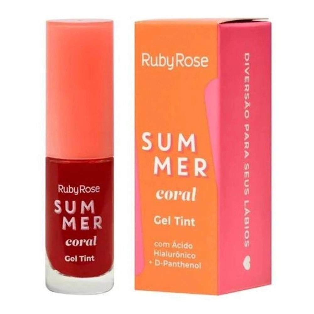 Gel Lip Tint Ácido Hialurônico Summer Coral Ruby Rose