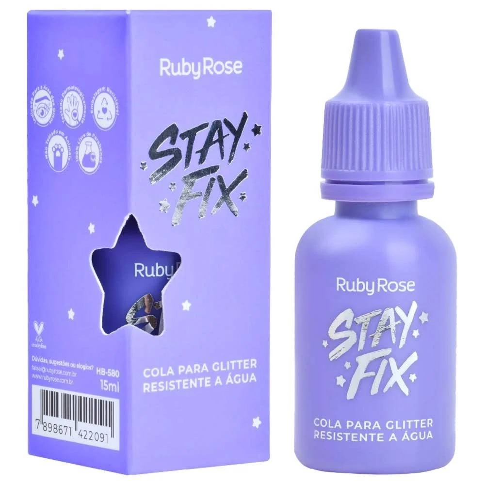 Cola Para Glitter Ruby Rose Hb 580 Stay Fix 15ml