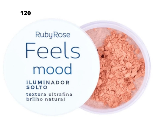 Iluminador Solto Feels Mood Ruby Rose Textura Ultrafina Brilho Natural