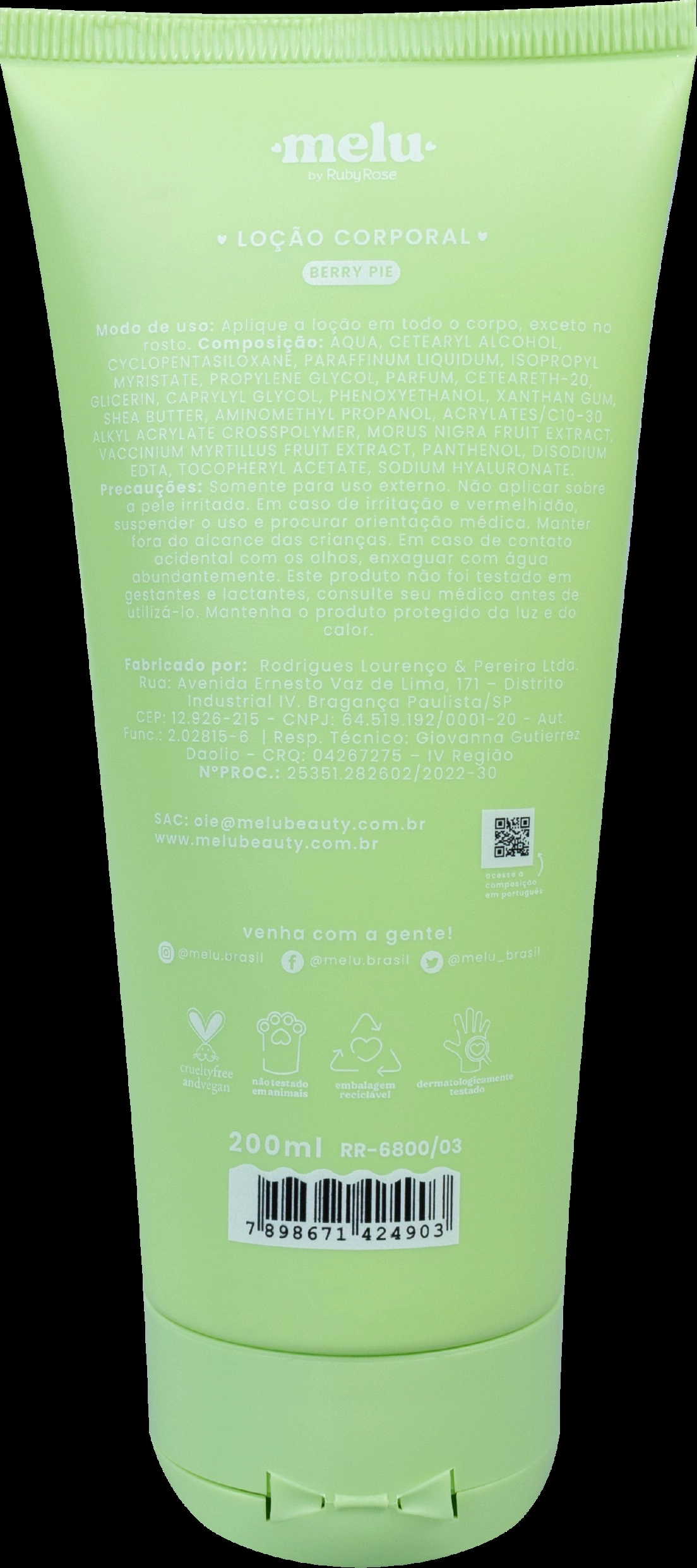 Melu Rr 6800 03 Locao Corporal Berry Pie 200ml