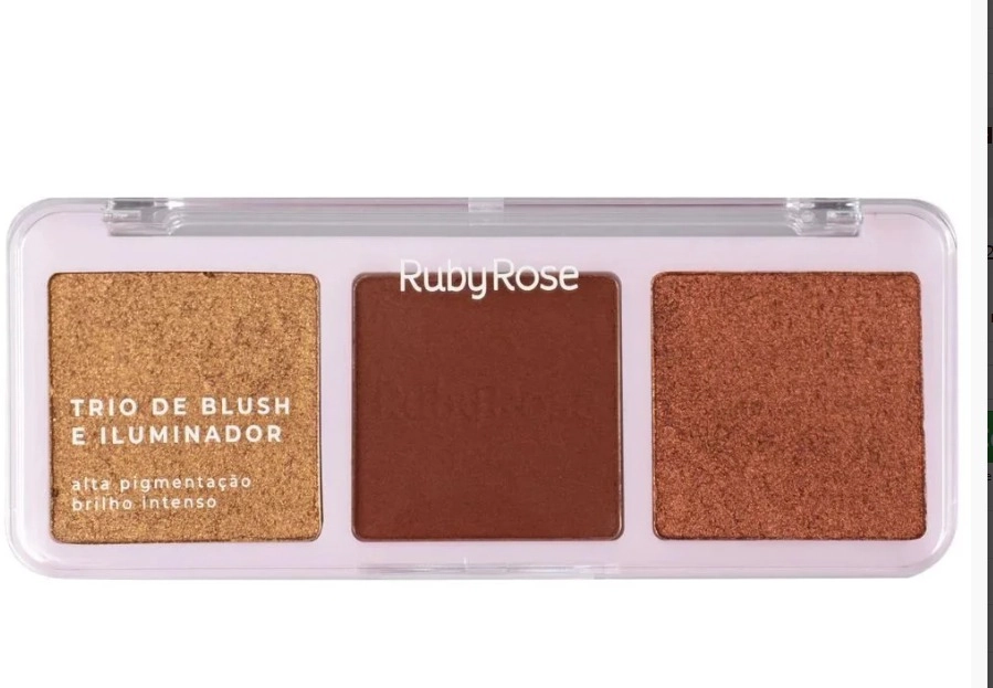 Paleta Ruby Rose Trio De Blush/iluminador Hb F583 Hl90 B30 Bh20 1un