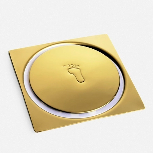 Ralo Click Pop Up Demima Dourado 10x10 Cm Quadrado Un