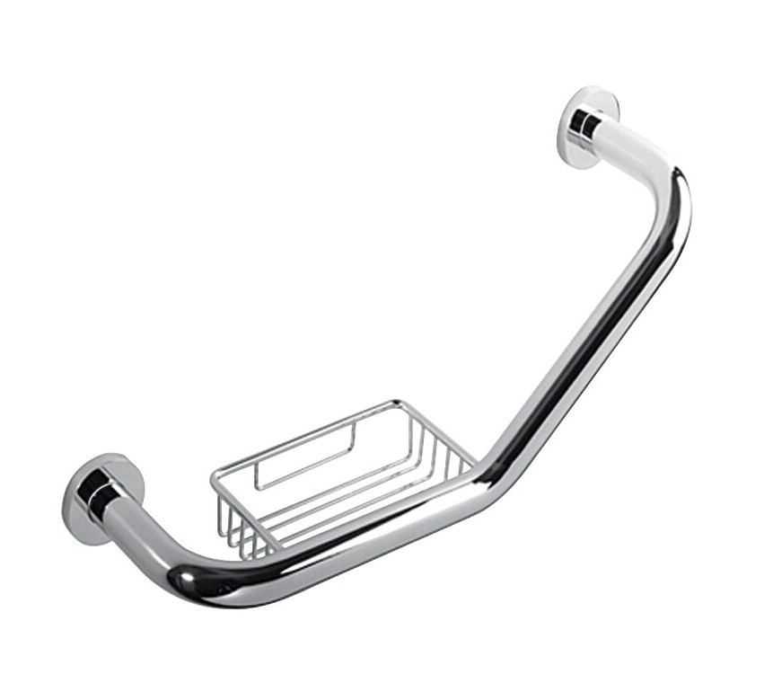 Barra De Apoio Com Saboneteira 46cm Premium Acessibilidade
