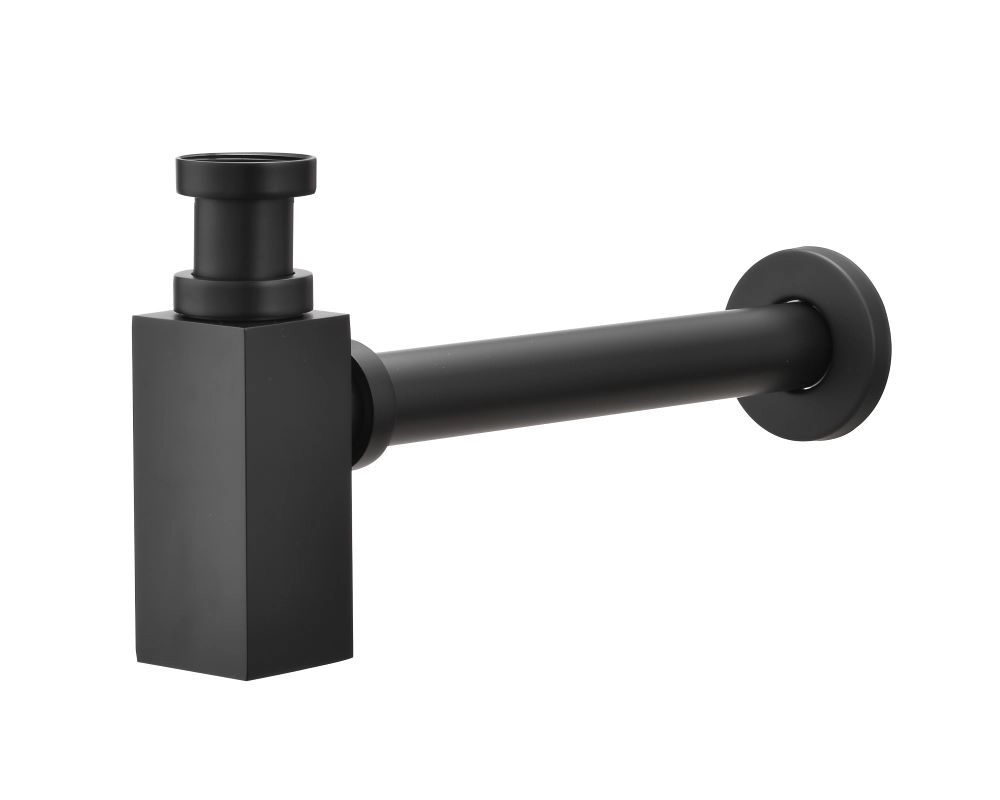Sifão Copo Black Matte Quadrado Splendore Pia Lavatório 7/8