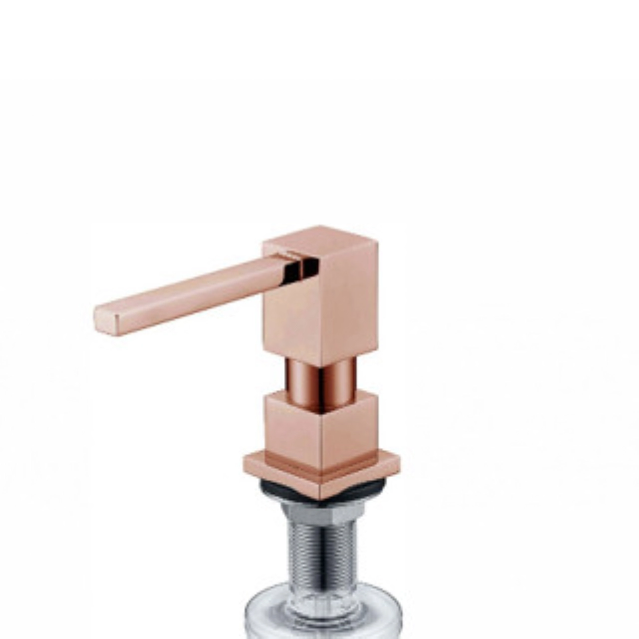 Dispenser Detergente Embutir Quadrado Rose Gold Inox 304- 500 Ml