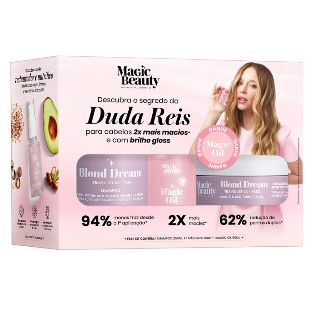 Magic Beauty Blond Dream Kit Shampoo 250ml Mascara 200g Magic Oil 60ml Ean :7898671795034