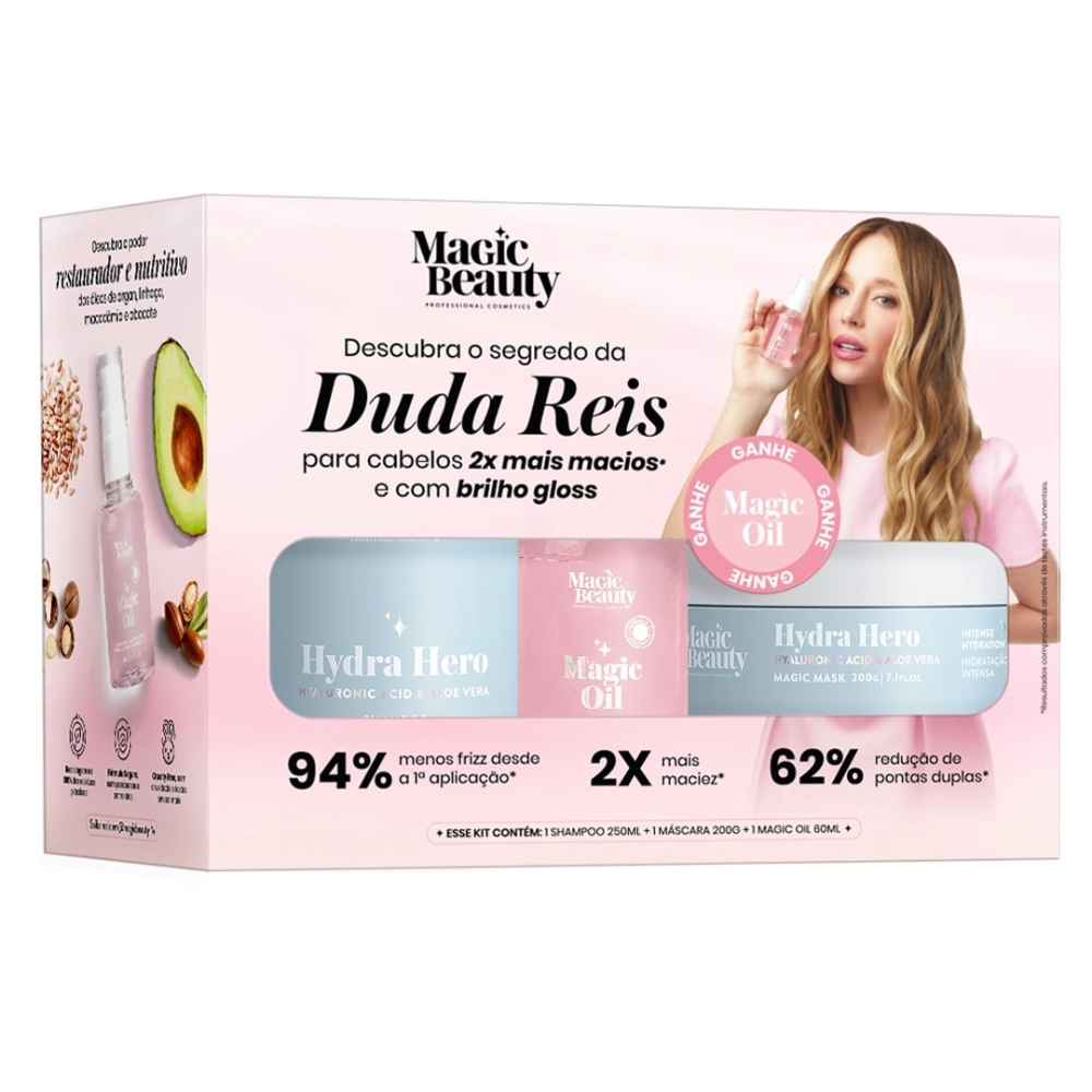 Magic Beauty Hydra Hero Kit Shampoo 250ml Mascara 200g Magic Oil 60ml Ean :7898671795065