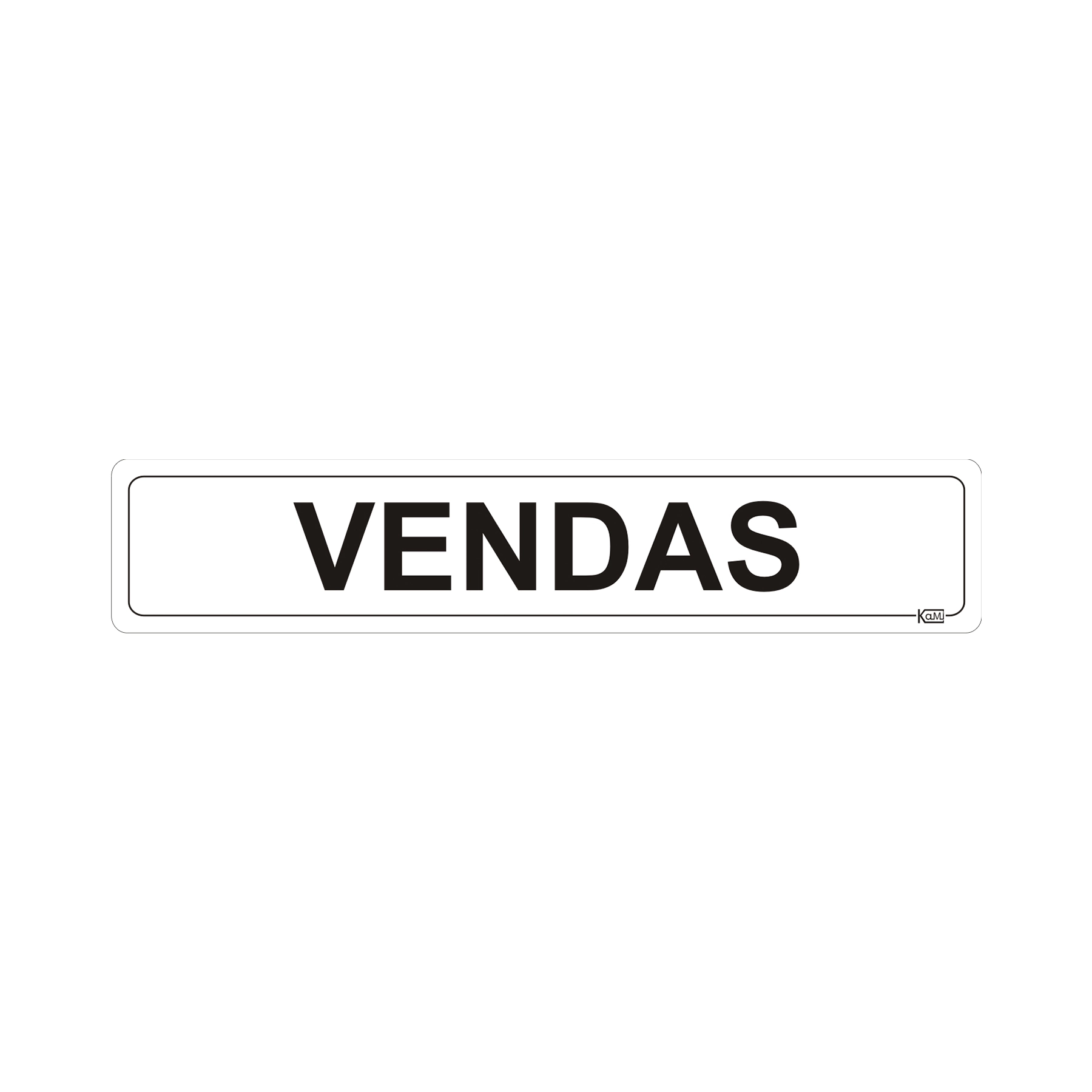 Placa "Vendas" Plástico 5x25cm