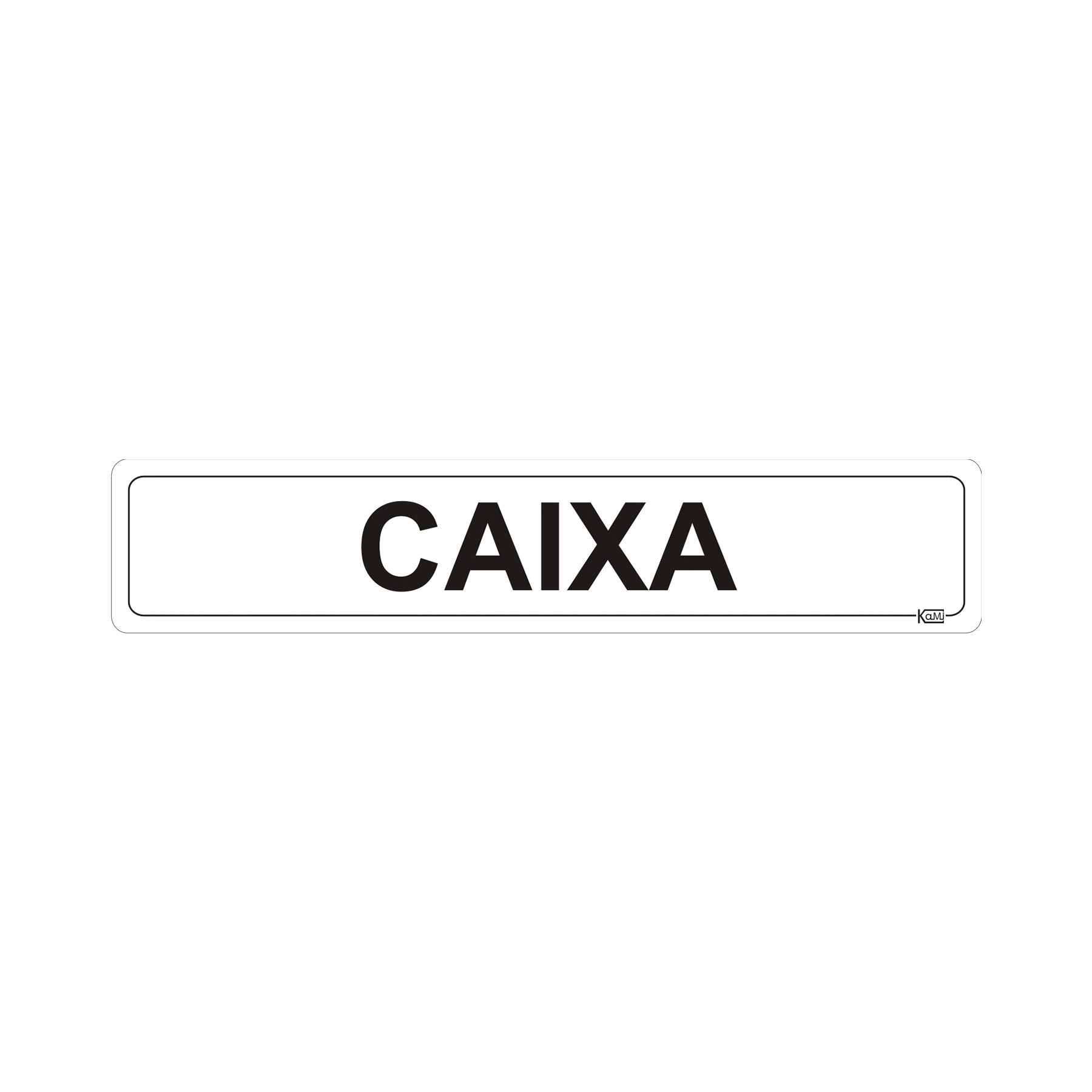 Placa "Caixa" Plástico 5x25cm