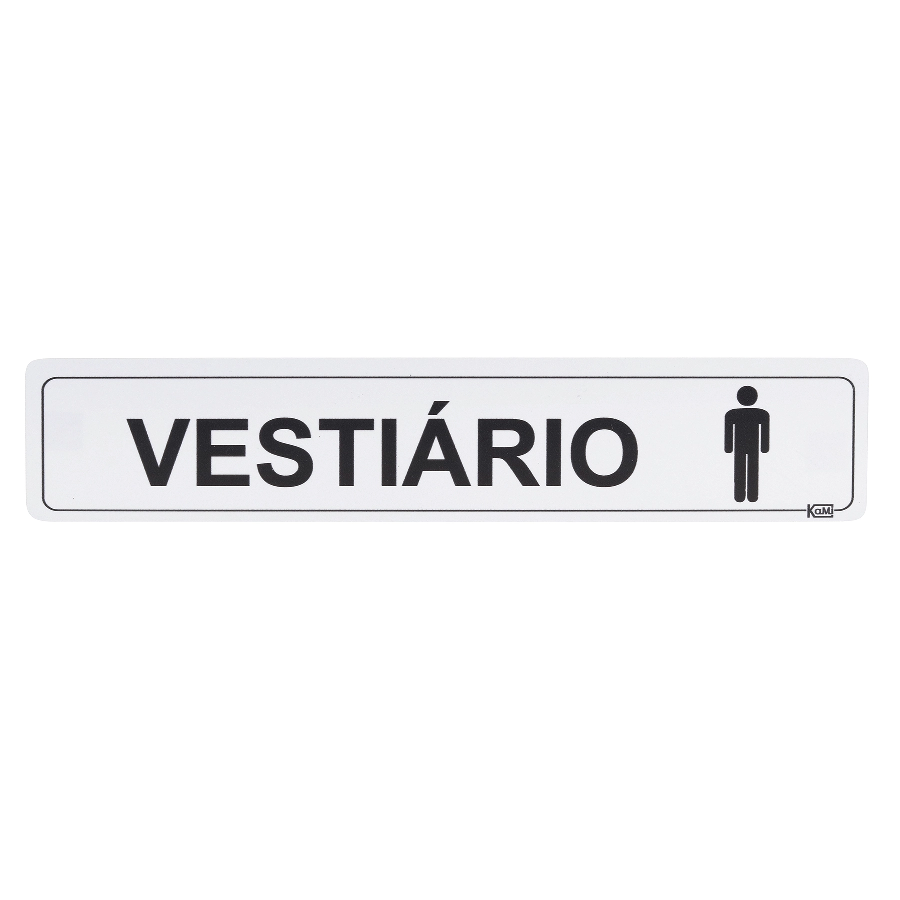 Placa "Vestiário Masculino" Plástico 5x25cm