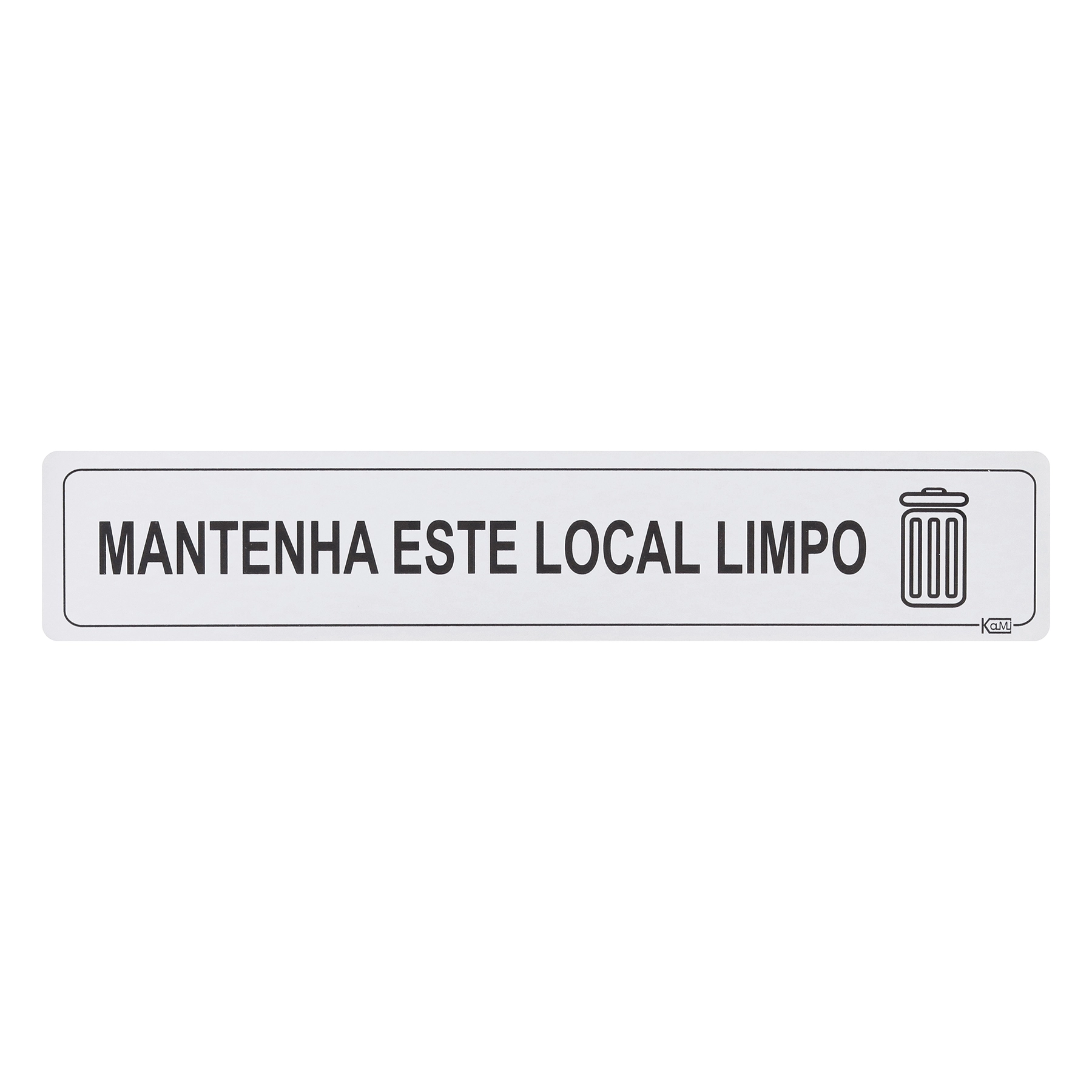 Placa "Mantenha Limpo" Plástico 5x25cm