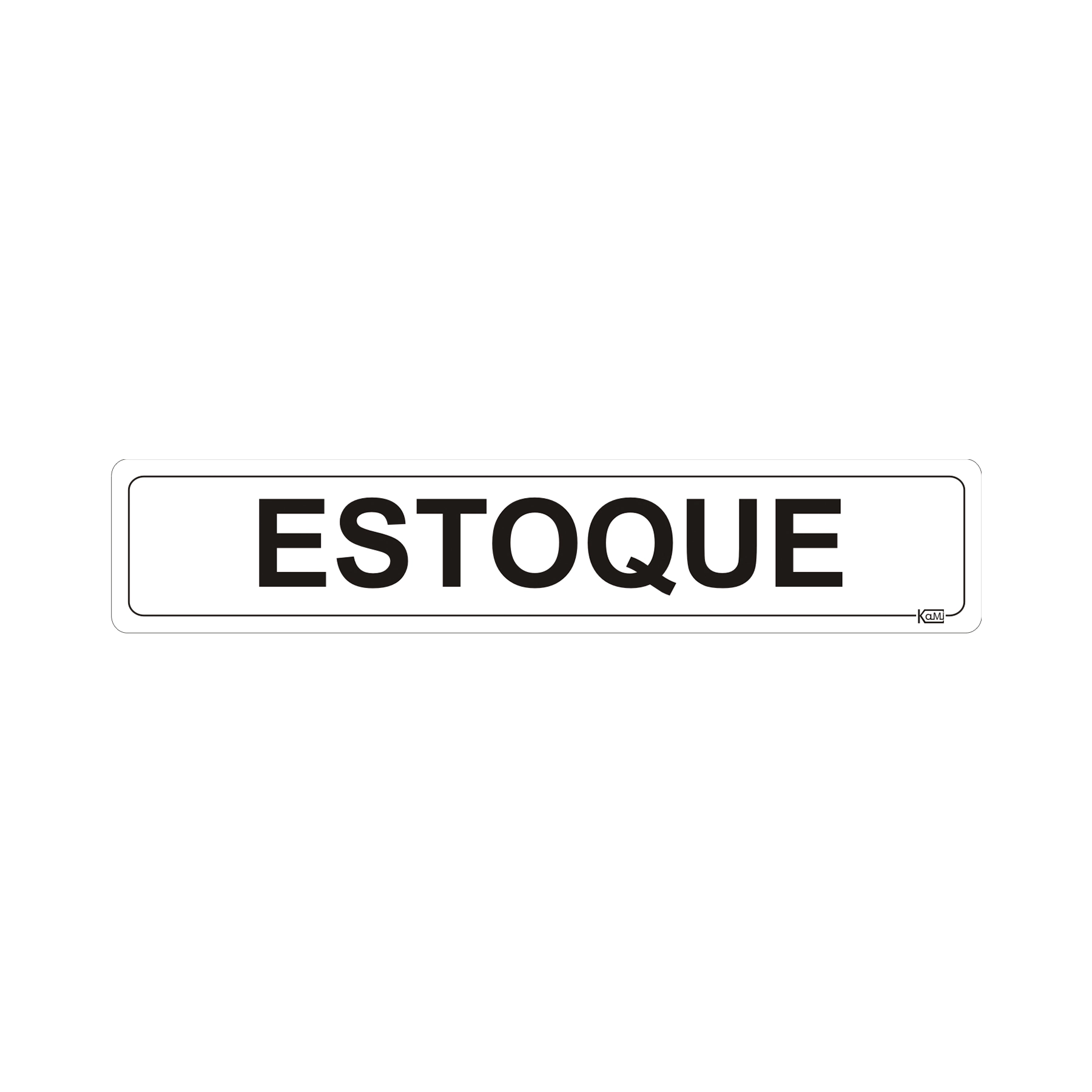 Placa "Estoque" Plástico 5x25cm